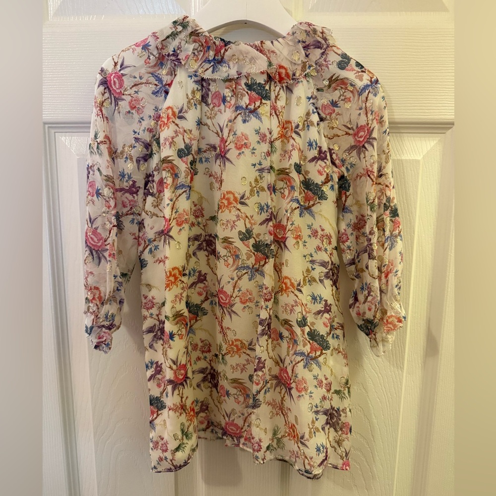 Bonpoint Floral Cream Long-Sleeve Dress